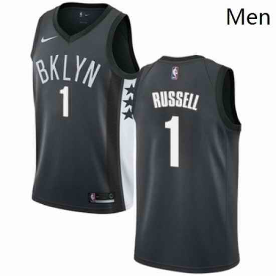 Mens Nike Brooklyn Nets 1 DAngelo Russell Authentic Gray NBA Jersey Statement Edition
